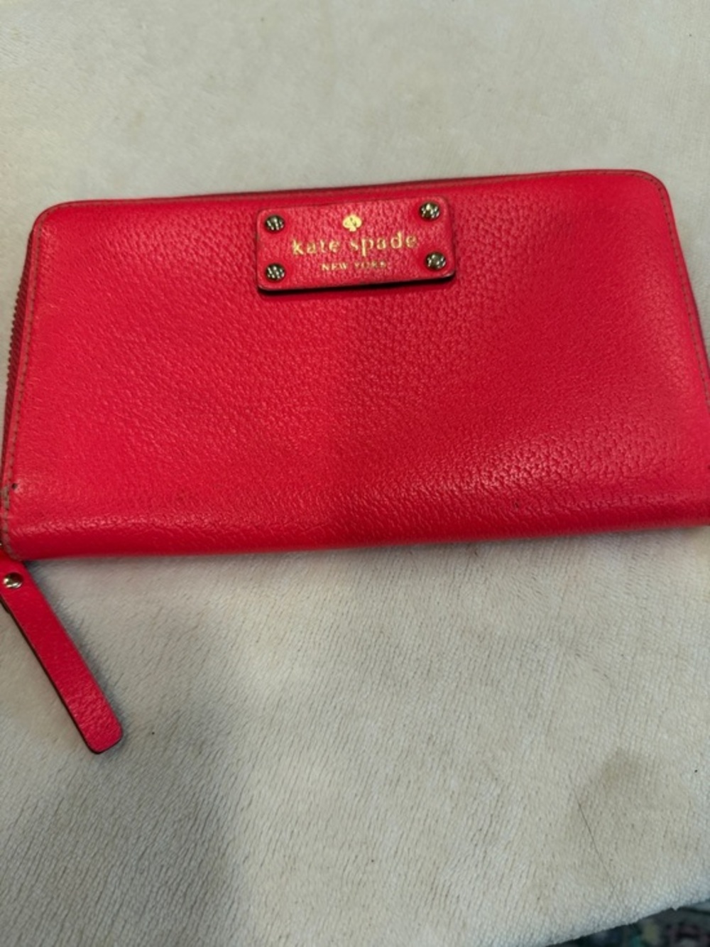 Kate Spade Neda Wellesley Zipper Wallet Hot Pink Leather Women’s Clutch